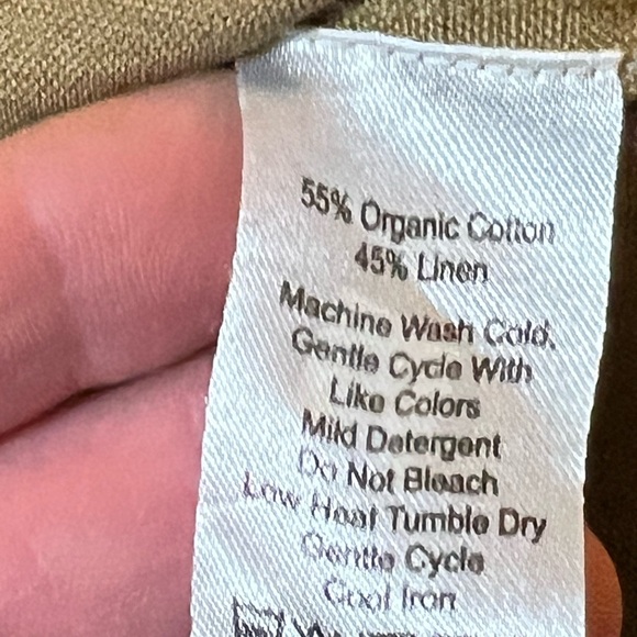 Amour Vert Genevieve jacket shirt in Elm olive green linen blend size XL - Picture 6 of 11